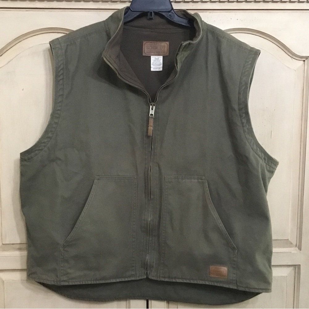 Vintage Men’s Schmidt Workwear Vest Gilet Khaki Size XL